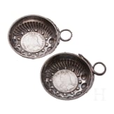 Two coin-inset silver wine-taster, France, Ernest Eschwege (worked until 1921)