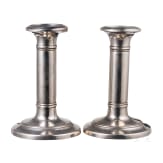 Two silver candlesticks, Birmingham, IS Greenberg & Co, 1904