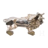 A partially gilt silver aquamanile, Hanau, late 19th century