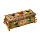 A brass casket, late 19th century