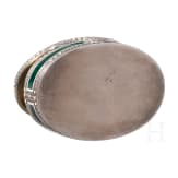 A silver and guilloch&eacute;-enamel tabacco box with case, probably Austiran, circa 1900