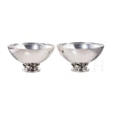Paar gro&szlig;e Silberschalen, D&auml;nemark, Gundorph Albertus f&uuml;r Georg Jensen, 1930er Jahre