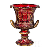 Gro&szlig;e Kratervase und zwei kleine Kratervasen mit Golddekor, B&ouml;hmen, um 1900