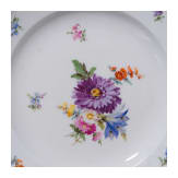 Zwei Vorspeisenteller und f&uuml;nf Dessertteller mit Blumen und Insekten, Meissen, um 1840/50