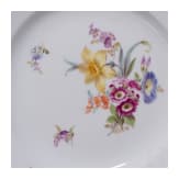 Zwei Vorspeisenteller und f&uuml;nf Dessertteller mit Blumen und Insekten, Meissen, um 1840/50