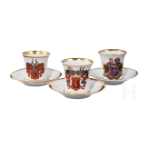 54-teiliges Service des Georg Grafen zu M&uuml;nster mit zahlreichen Adelswappen, deutsch, KPM, datiert 1840-1845