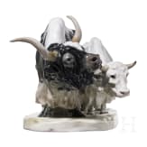 Zwei Grunzochsen, Otto Pilz, 1907 (Entwurf), Meissen, vor 1924 (Ausf&uuml;hrung)