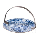 Chinoiserie-Teller mit Silbermontierung, Niederlande, 19. Jhdt.