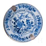 Chinoiserie-Teller mit Silbermontierung, Niederlande, 19. Jhdt.