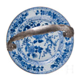 Chinoiserie-Teller mit Silbermontierung, Niederlande, 19. Jhdt.