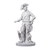 Porzellanfigur &bdquo;Alter Fritz mit Windhunden", Hugo Meisel (Entwurf), Aelteste Volkstedter Porzellanmanufaktur, nach 1915