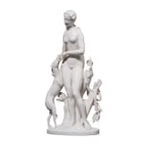 A porcelain figure "Diana with dog", Hugo Meisel (design), Schwarzburger Werkst&auml;tten, circa 1936