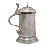 An engraved Austrian pewter jug from Wels, dated 1641