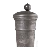 A Rostock pewter guild tankard (roerken), dated 1756