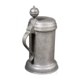 An engraved Dresden pewter tankard, dated 1775