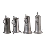 A group of eight large south german pewter jugs, ca. 1780 - 1840