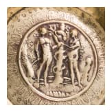 A Nuremberg alms basin with adam & Eve motive, 1st half of the 16th century