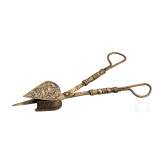 A Nuremberg brass candle snuff, 17th century