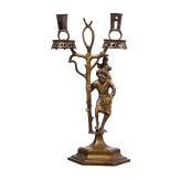 A Christophus candlestick in Nuremberg gothic style, Germany ca. 1880
