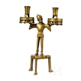 A figural brass candlestick in Nuremberg gothic style, ca. 1880
