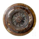 A large brass alms dish "Deckenschl&auml;gersch&uuml;ssel", German, 19th century