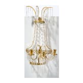 A gilt bronze three-arm wall sconce, attributed to Berlin, Bronzefactory Christian Gottlob Werner & Gottfried Mieth, Berlin, circa 1800