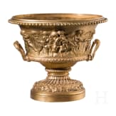 A centerpiece with putti frieze, France, probably late 19th century, cast brass with gilt-coloured finish