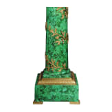 A pair of gilt-bronze mounted column pedestals with malachite painting, probably French, 20th century