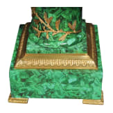 A pair of gilt-bronze mounted column pedestals with malachite painting, probably French, 20th century