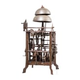 Iron tower clock movement with striking train, probably 17th century