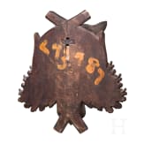 A wooden Berchtesgaden foxhead trophy, dated 1905