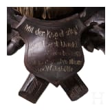 A wooden Berchtesgaden foxhead trophy, dated 1905
