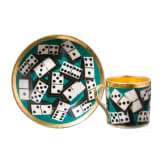 A porcelain cup with saucers with dominoes, Popov factory, dated 1840
