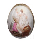 A small porcelain Easter egg showing the Resurrection of Christ, late 19th century