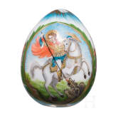 A porcelain easter egg showing the Resurrection of Christ, Russia, 20th century