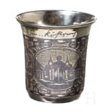 Silberner und niellierter Becher, Russland, Moskau, datiert 1837