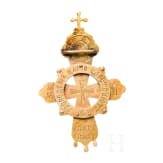 Goldenes Abzeichen f&uuml;r Geistliche zum 300-j&auml;hrigen Jubil&auml;um der Romanov-Dynastie, Russland, um 1913-15