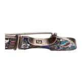 Brosche in Form eines Miniatur-Kindjals aus Cloisonn&eacute;-Email, Russland, St. Petersburg, A. Dalman, 1896-1905
