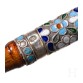 Gro&szlig;er L&ouml;ffel mit Cloisonn&egrave;-Email Bl&uuml;ten, Russland, 1896-1908