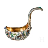 Gro&szlig;er Cloisonn&eacute;-Email-Kowsch, Russland, Moskau, Feodor R&uuml;ckert, 1899-1903
