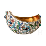 Gro&szlig;er Cloisonn&eacute;-Email-Kowsch, Russland, Moskau, Feodor R&uuml;ckert, 1899-1903