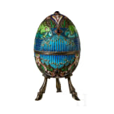 Cloisonn&eacute;-Email-Ei mit Frosch, 2. H&auml;lfte des 20. Jhdts.