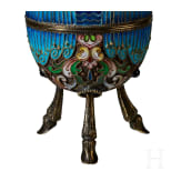 Cloisonn&eacute;-Email-Ei mit Frosch, 2. H&auml;lfte des 20. Jhdts.