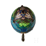 Cloisonn&eacute;-Email-Ei mit Frosch, 2. H&auml;lfte des 20. Jhdts.