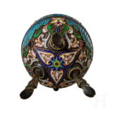 Cloisonn&eacute;-Email-Ei mit Frosch, 2. H&auml;lfte des 20. Jhdts.