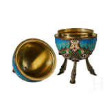 Cloisonn&eacute;-Email-Ei mit Frosch, 2. H&auml;lfte des 20. Jhdts.