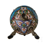 Cloisonn&eacute;- Email-Ei mit Frosch, 2. H&auml;lfte des 20. Jhdts.