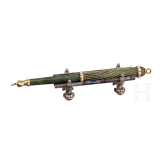 Judaika, goldmontierter Nephrit-Torazeiger mit Halter