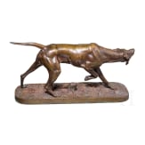 Bronzefigur eines russischen Jagdhundes &bdquo;Legavaya&ldquo; vom Bildhauer Gratschew, Gie&szlig;erei Werfel, Russland, St. Petersburg, zwischen 1870-1890
