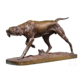 Bronzefigur eines russischen Jagdhundes &bdquo;Legavaya&ldquo; vom Bildhauer Gratschew, Gie&szlig;erei Werfel, Russland, St. Petersburg, zwischen 1870-1890